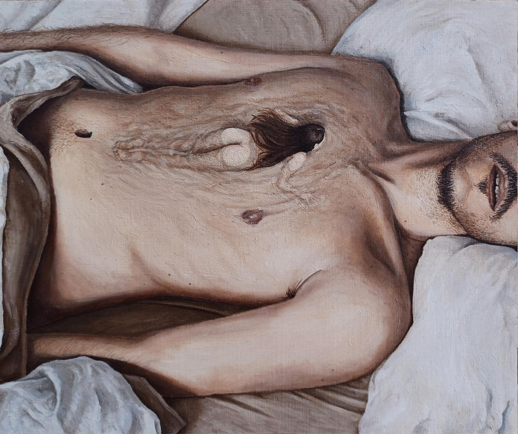 Miloš Ilić, Desire, oil on paper, 30.5 × 25.4 cm