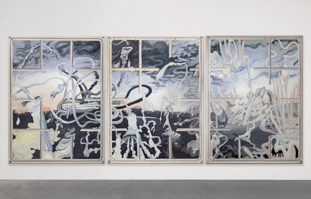 Aviv Grinberg, Valley of Dry Bones, 2022, oil on canvas, 200×450 cm
