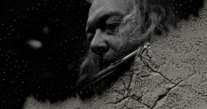 Still from Jaki Irvine’s video installation Five lines of song-smoke showing flautist Joe O’Farrell, Frith Street Gallery, London, 2026
