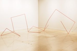 Metal sculptures by Nermin Ülker in Dört Köşeli Üçgen at Black Light Gallery, Istanbul, 2026