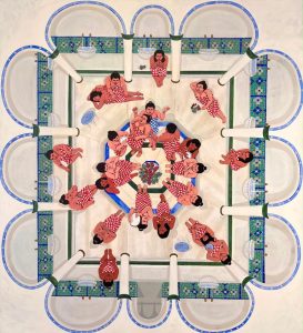 Ömer Faruk Erdoğan, Hamam, acrylic on canvas, 2026, Arete gallery Ankara exhibition
